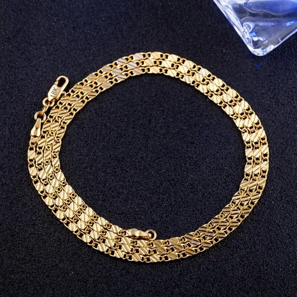 NEW 18k Yellow Gold Flat Chain Mariner Necklace - Picture 4 of 6